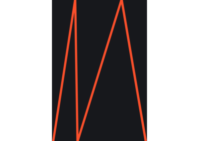 Orange zigzag line with Fibonacci rhythm on a black background